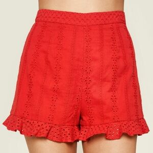 VGUC Sugar+Lips Paulette Red Eyelet Shorts Size XS/S